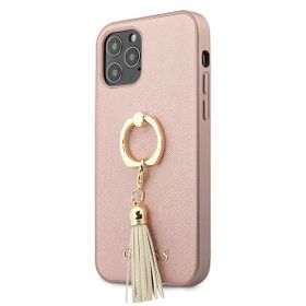 Guess GUHCP12MRSSARG iPhone 12/12 Pro6,1" różowy/pink hardcase Saffiano with ring stand