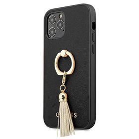 Guess GUHCP12MRSSABK iPhone 12/12 Pro6,1" czarny/black hardcase Saffiano with ring stand