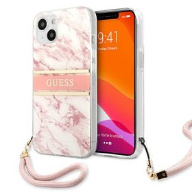 Guess GUHCP13SKMABPI iPhone 13 mini 5,4"różowy/pink hardcase Marble Strap Collection