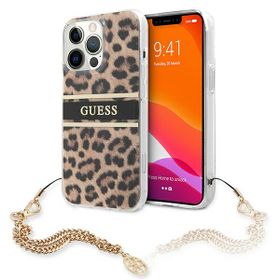 Guess GUHCP13LKBSLEO iPhone 13 Pro / 136,1" Leopard hardcase Gold Chain