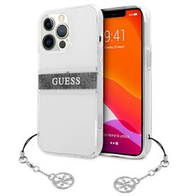 Guess GUHCP13LKB4GGR iPhone 13 Pro / 136,1" Transparent hardcase 4G Grey Strap Charm