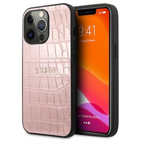 Guess GUHCP13XPCRBPI iPhone 13 Pro Max6,7" różowy/pink Croco Strap Collection