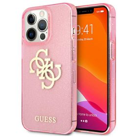 Guess GUHCP13LPCUGL4GPI iPhone 13 Pro /13 6,1" różowy/pink hard case Glitter 4G Big Logo