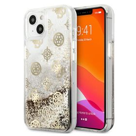 Guess GUHCP13SLGPEGO iPhone 13 mini 5,4"złoty/gold hardcase Peony Liquid Glitter