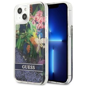 Guess GUHCP13MLFLSB iPhone 13 / 14 / 156.1" niebieski/blue hardcase Flower Liquid Glitter