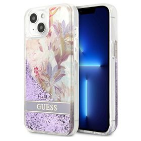 Guess GUHCP13MLFLSU iPhone 13 / 14 / 156.1" fioletowy/purple hardcase Flower Liquid Glitter