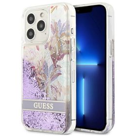 Guess GUHCP13XLFLSU iPhone 13 Pro Max6,7" fioletowy/purple hardcase Flower Liquid Glitter