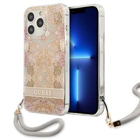 Guess GUHCP13LHFLSD iPhone 13 Pro / 136,1" złoty/gold hardcase Flower Strap