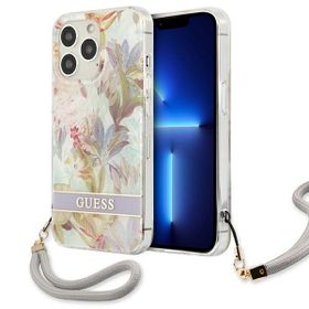 Guess GUHCP13LHFLSU iPhone 13 Pro / 136,1" fioletowy/purple hardcase Flower Strap
