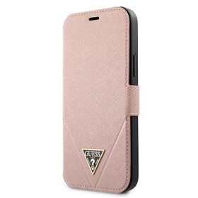 Guess GUFLBKP12SVSATMLPI iPhone 12 mini5,4" różowy/pink book Saffiano