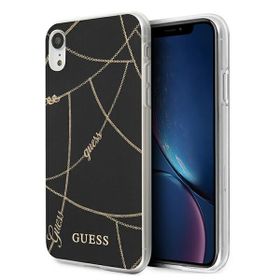 Guess GUHCI61PCUCHBK iPhone Xrczarny/black hardcase Gold Chain Collection
