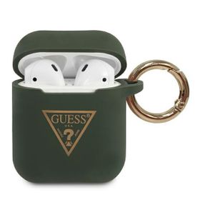 Guess GUACA2LSTLKA AirPods 1/2 coverkhaki Silicone Triangle Logo