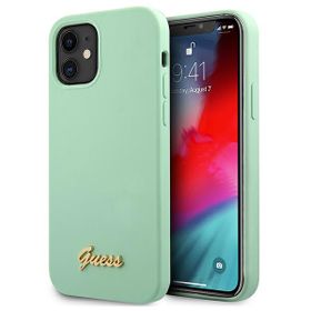 Guess GUHCP12SLSLMGGN iPhone12 mini 5,4" zielony/green hardcase Metal Logo Script