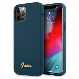Guess GUHCP12MLSLMGBL iPhone12/12 Pro 6,1" niebieski/blue hardcase Metal Logo Script