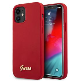Guess GUHCP12SLSLMGRE iPhone12 mini 5,4" czerwony/red hardcase Metal Logo Script