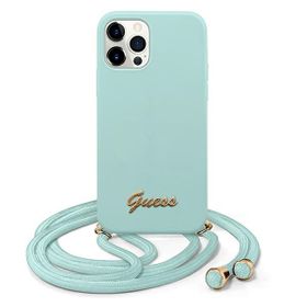 Guess GUHCP12LLSCLMGLB iPhone12 Pro Max 6,7" jasno niebieski/light blue hardcase Metal Logo Cord