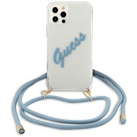 Guess GUHCP12LCRTVSBL iPhone 12 Pro Max 6,7" niebieski/blue hardcase Script Vintage