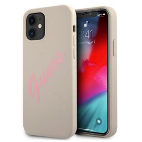 Guess GUHCP12SLSVSGP iPhone 12 mini5,4" szaro różowy/grey pink hardcase Silicone Vintage