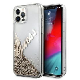 Guess GUHCP12MGLVSGO iPhone 12/12 Pro6,1" złoty/gold hardcase Glitter Vintage Script