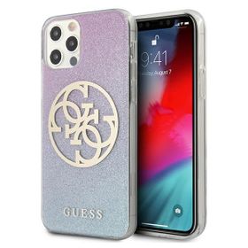 Guess GUHCP12LPCUGLBPG iPhone 12 Pro Maxniebieski/blue hard case Glitter Gradient 4G Circle Logo