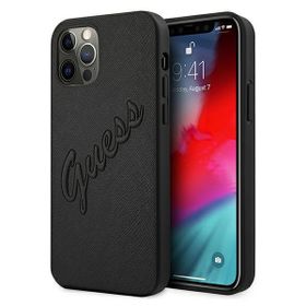 Guess GUHCP12LRSAVSBK iPhone 12 ProMax 6,7" czarny/black hardcase Saffiano Vintage Script