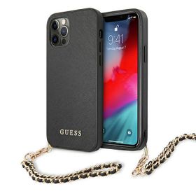 Guess GUHCP12MSASGBK iPhone 12/12 Pro6,1" czarny/black hardcase Saffiano Chain
