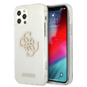 Guess GUHCP12MPCUGL4GTR iPhone 12/12 Pro6,1" transparent hard case Glitter 4G Big Logo