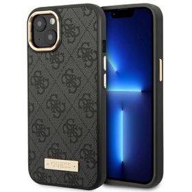 Guess GUHMP14MU4GPRK iPhone 14 Plus / 15 Plus 6.7" czarny/black hard case 4G Logo Plate MagSafe