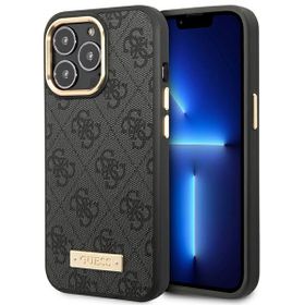 Guess GUHMP14LU4GPRK iPhone 14 Pro6,1" czarny/black hard case 4G Logo Plate MagSafe
