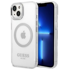 Guess GUHMP14MHTRMS iPhone 14 Plus / 15 Plus 6.7" srebrny/silver hard case Metal Outline Magsafe