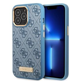 Guess GUHMP13XU4GPRB iPhone 13 Pro Max6,7" niebieski/blue hard case 4G Logo Plate MagSafe