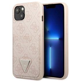 Guess GUHCP13MP4TPP iPhone 13 / 14 / 15 6.1" różowy/pink hardcase 4G Triangle Logo Cardslot