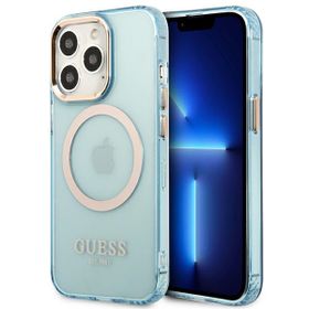 Guess GUHMP13XHTCMB iPhone 13 Pro Max6,7" niebieski/blue hard case Gold Outline Translucent MagSafe