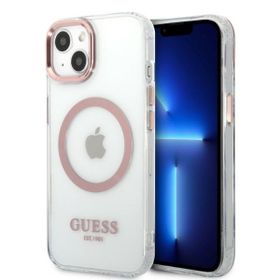 Guess GUHMP13MHTRMP iPhone 13 / 14 / 15 6.1" różowy/pink hard case Metal Outline Magsafe