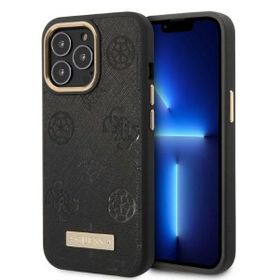 Guess GUHMP13XSAPSTK iPhone 13 Pro Max6,7" czarny/black hardcase Peony Logo Plate MagSafe