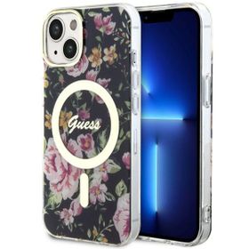 Guess GUHMP14SHCFWSK iPhone 14 / 15 / 136.1" czarny/black hardcase Flower MagSafe