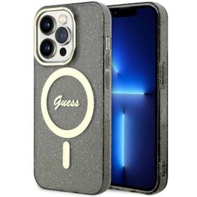 Guess GUHMP14LHCMCGK iPhone 14 Pro 6.1"czarny/black hardcase Glitter Gold MagSafe