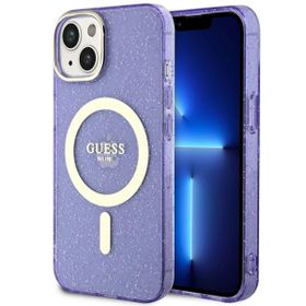 Guess GUHMP14SHCMCGU iPhone 14 / 15 / 136.1" purpurowy/purple hardcase Glitter Gold MagSafe