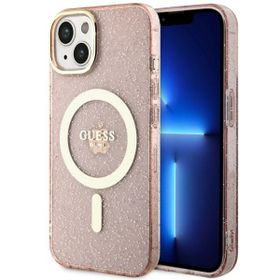 Guess GUHMP14SHCMCGP iPhone 14 / 15 / 136.1" różowy/pink hardcase Glitter Gold MagSafe