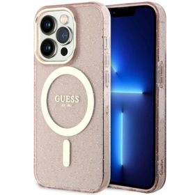 Guess GUHMP14XHCMCGP iPhone 14 Pro Max6.7" różowy/pink hardcase Glitter Gold MagSafe
