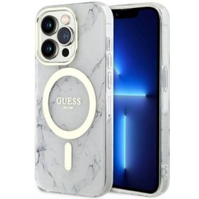 Guess GUHMP14LPCUMAH iPhone 14 Pro 6.1"biały/white hardcase Marble MagSafe