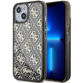 Guess GUHCP14SLC4PSGK iPhone 14 / 15 /13 6.1" czarny/black hardcase Liquid Glitter 4G Transculent