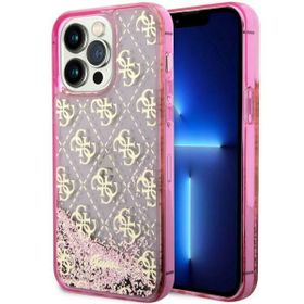Guess GUHCP14LLC4PSGP iPhone 14 Pro 6.1"różowy/pink hardcase Liquid Glitter 4G Transculent