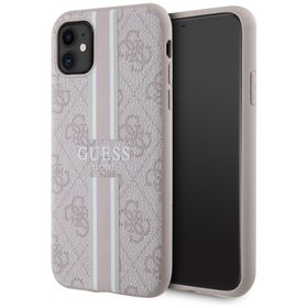 Guess GUHMN61P4RPSP iPhone 11 / Xrróżowy/pink hardcase 4G Printed Stripes MagSafe