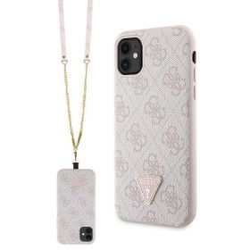 Guess GUHCN61P4TDSCPP iPhone 11 / Xr6.1" różowy/pink hardcase Crossbody 4G Metal Logo