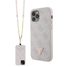 Guess GUHCP12MP4TDSCPP iPhone 12 / 12Pro 6.1" różowy/pink hardcase Crossbody 4G Metal Logo