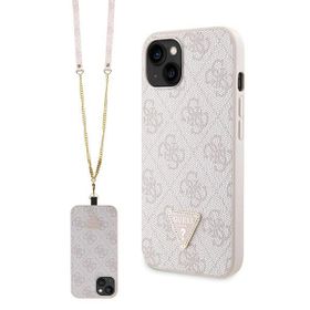 Guess GUHCP14SP4TDSCPP iPhone 14 / 15 / 13 6.1" różowy/pink hardcase Crossbody 4G Metal Logo