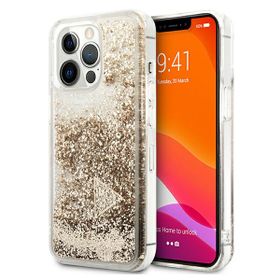 Guess GUOHCP13XGLHFLGO iPhone 13 Pro Max6,7" gold/złoty hardcase Glitter Charms