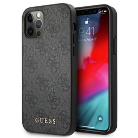 Guess GUHCP12MG4GFGR iPhone 12 / 12 Pro6,1" szary/grey hard case 4G Metal Gold Logo