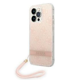 Guess GUOHCP14XH4STP iPhone 14 Pro Max6,7" różowy/pink hardcase 4G Print Strap